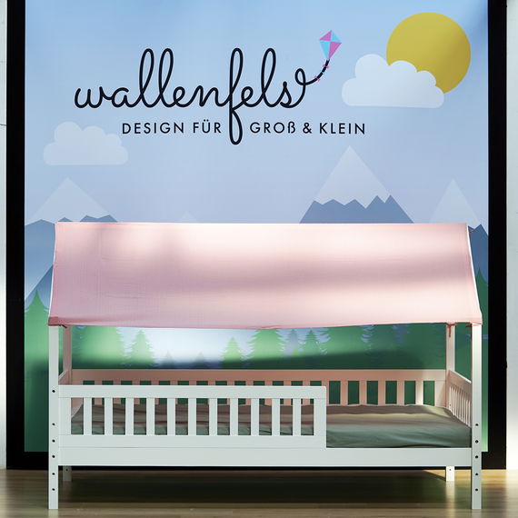 Betthimmel- Plumetis Rose thé / Altrosa kurz geschnitten für Hausbett Maya/Lilly/Sara ( 90x 200cm )