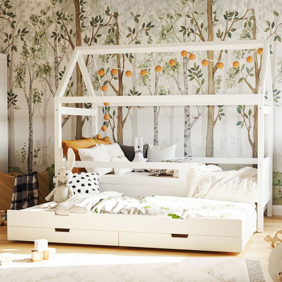 Hausbett Maya mit Gästebett und Bettkästen