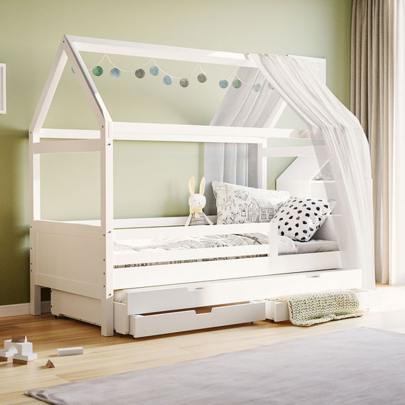 Hausbett Maya mit Gästebett und Bettkästen