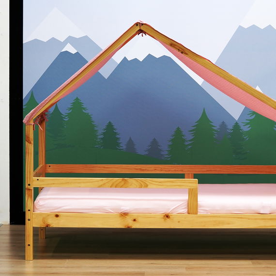 Betthimmel in Altrosa für Hausbett Milo, kurz geschnitten (90x200)