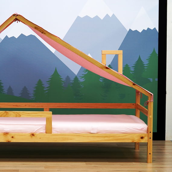 Betthimmel in Altrosa für Hausbett Milo, kurz geschnitten (90x200)