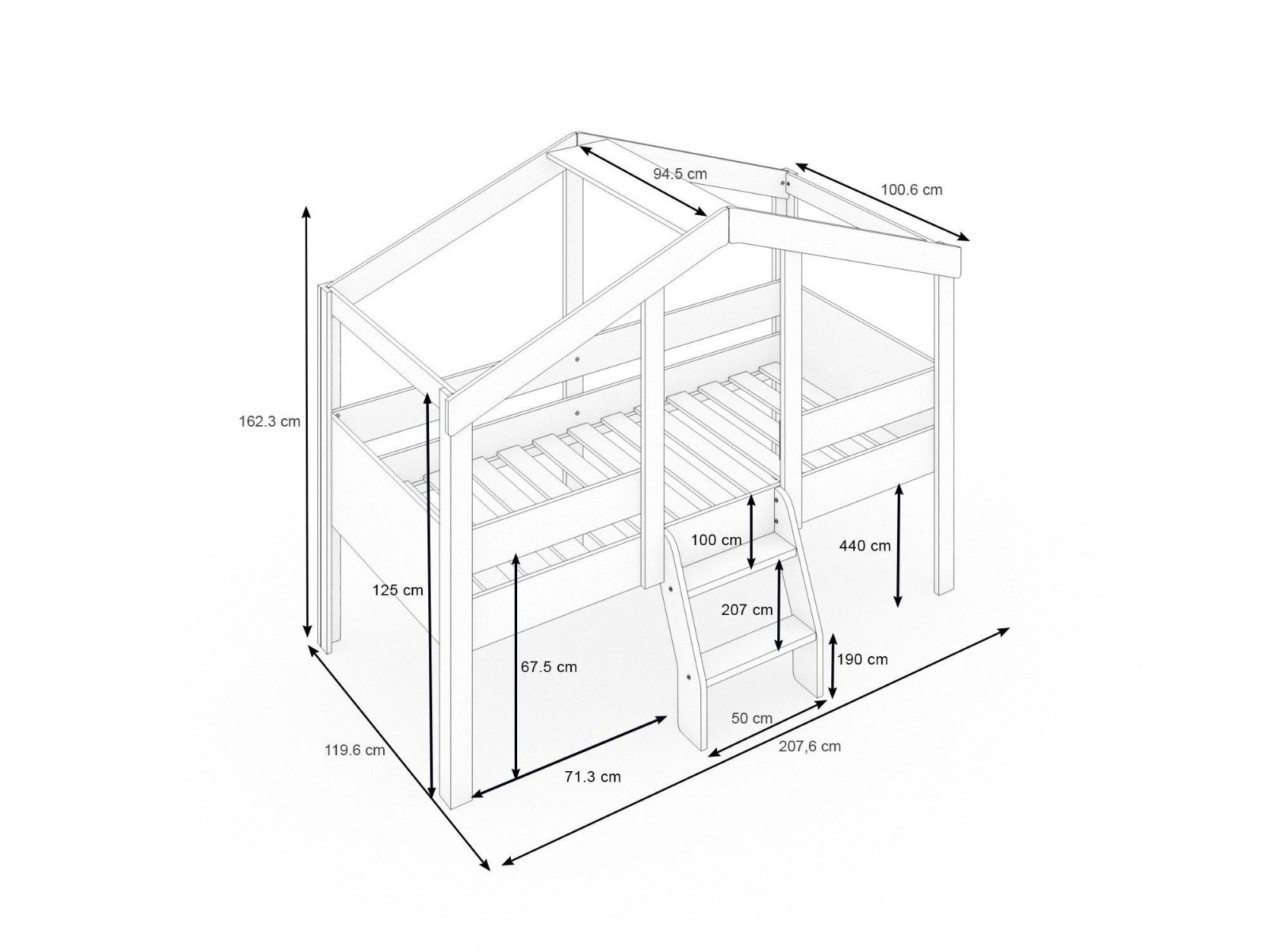My House mittelhohes Hausbett