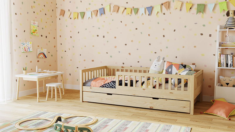 Einzelbett Lilly mit Flachsprossen (90 x 200cm)