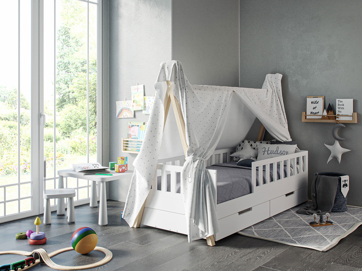 Stoffdach Betthimmel Tipi-Bett Bella