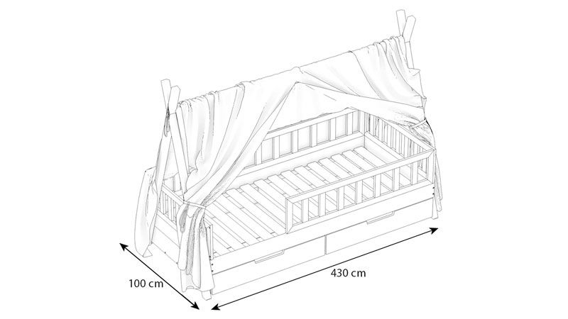 Stoffdach Betthimmel Tipi-Bett Bella