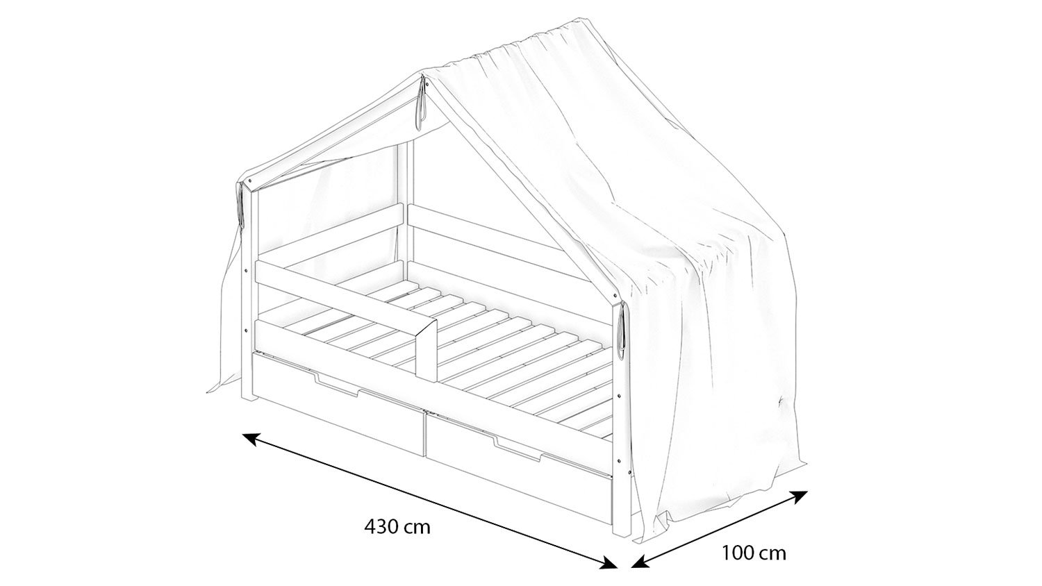 Betthimmel für Hausbett Lara