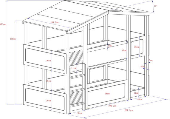 Etagenbett Cory, Anthrazit