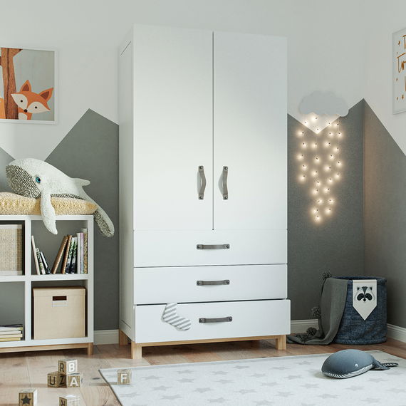 Kinderzimmer Set 8-teilig mit Schreibtisch Luna / Cory 90x200 cm