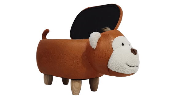 MyAnimalCube Sitzhocker mit Stauraumfach Affe Aki braun