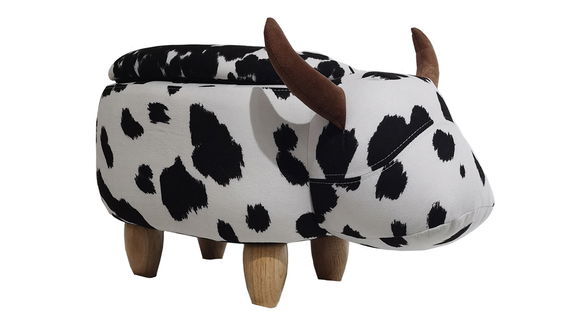 MyAnimalCube Sitzhocker mit Stauraumfach Kuh Katja weiß