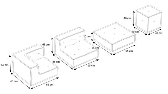 MyColorCube Kinder-Sofa Set D rosa 6-teilig
