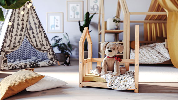 Puppenbett Lilly in Natur