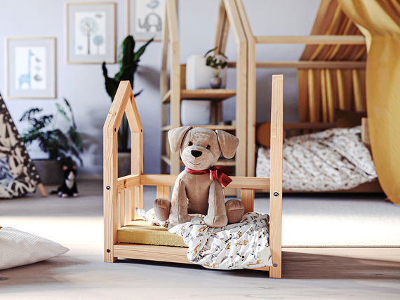 Puppenbett Lilly in Natur