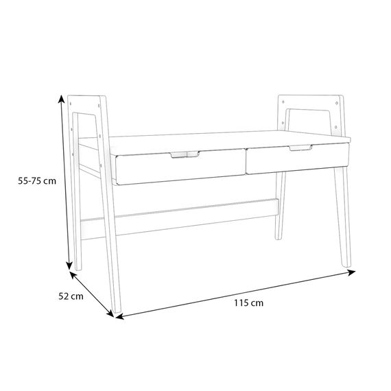 Kinderzimmer Set mit Schreibtisch 8-teilig Cory 90x200cm, Anthrazit