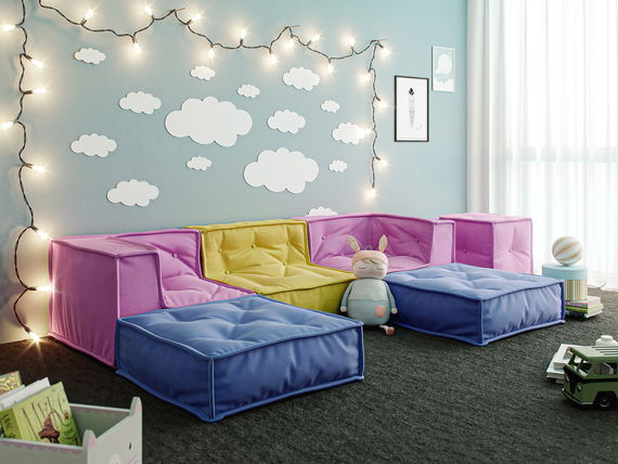 MyColorCube Kinder-Sofa Kissen rosa