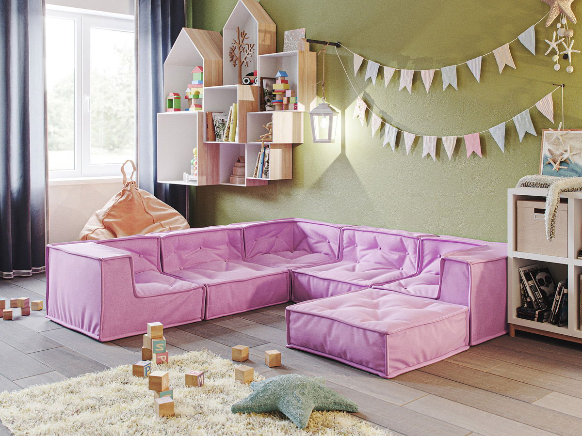 Nature Kid MyColorCube Sofa-Modul Sitzkissen flach rosa