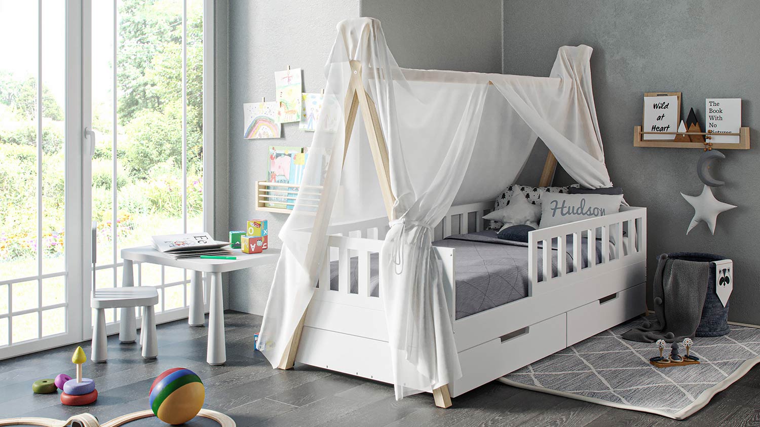 Stoffdach Betthimmel Tipi-Bett Bella