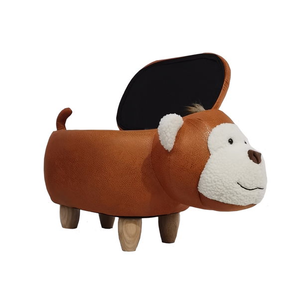 MyAnimalCube Sitzhocker mit Stauraumfach Affe Aki braun