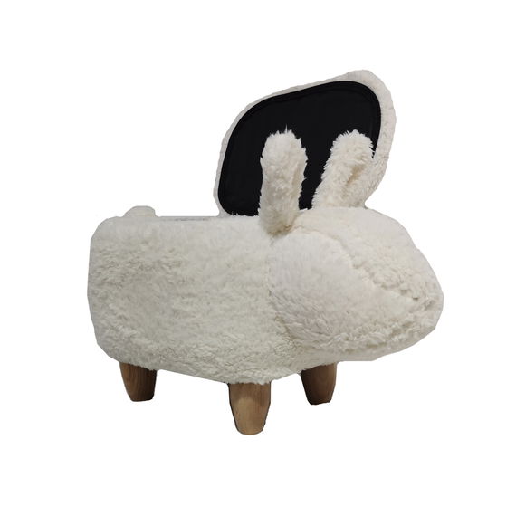 MyAnimalCube Sitzhocker mit Stauraumfach Hase Hanna weiß