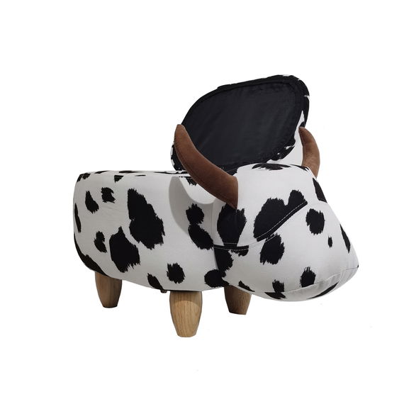 MyAnimalCube Sitzhocker mit Stauraumfach Kuh Katja weiß