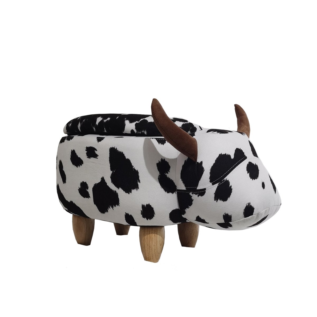 MyAnimalCube Sitzhocker mit Stauraumfach Kuh Katja weiß