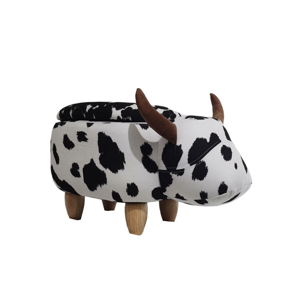 MyAnimalCube Sitzhocker mit Stauraumfach Kuh Katja weiß