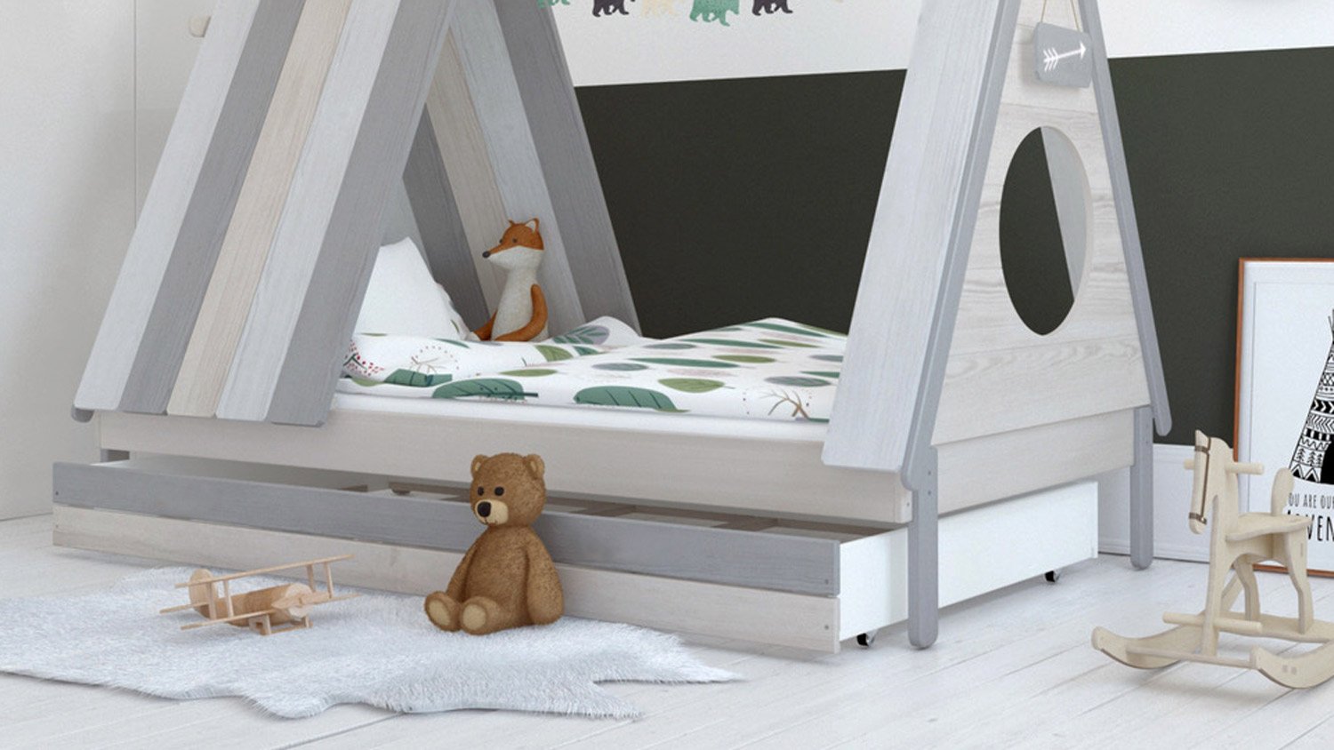 Bettschublade für Tipi-Bett Waldhütte