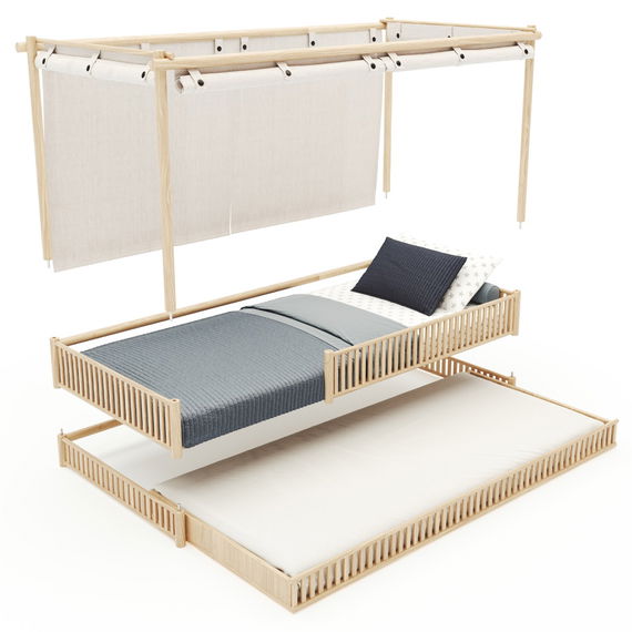 Hausbett Ninja (inkl. Gästebett und Dach)