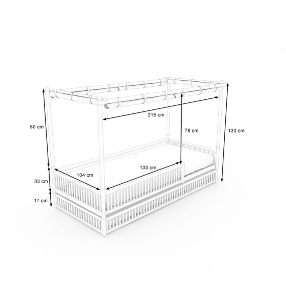 Ninja Bodenbett Dachgestell