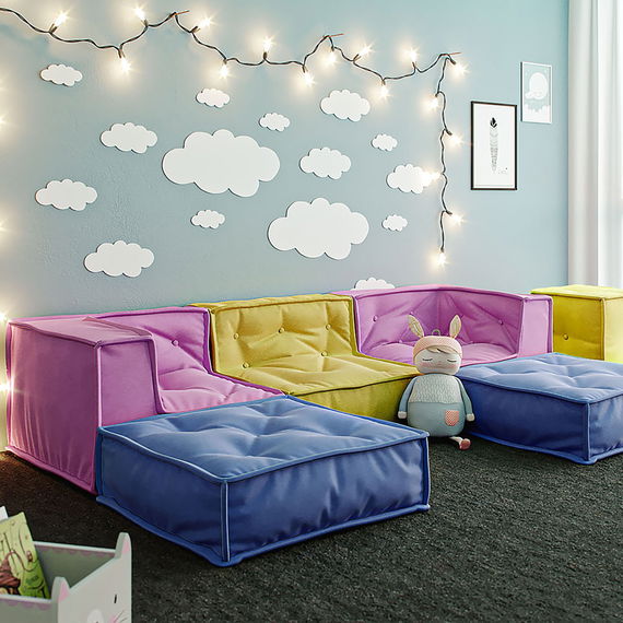 MyColorCube Kinder-Sofa Würfel rosa