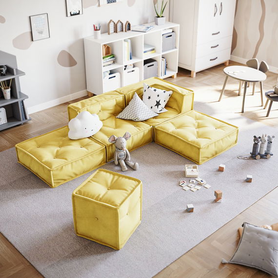 MyColorCube Kinder-Sofa Set E gelb 5-teilig