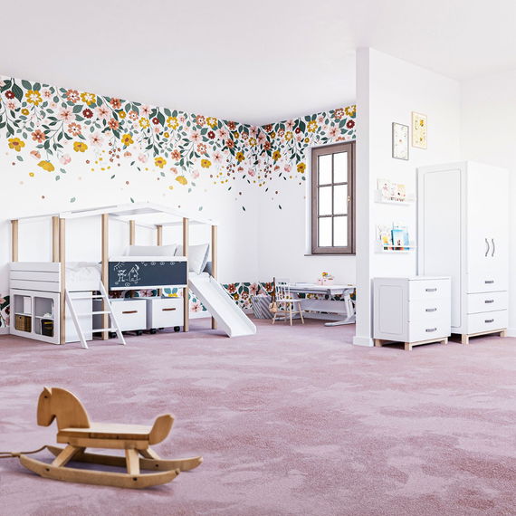 Kinderzimmer Set 8-teilig mit Schreibtisch Luna / Cory 90x200 cm