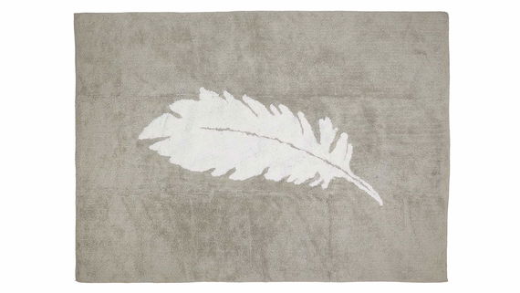 Teppich Feder grau 120 x 160 cm