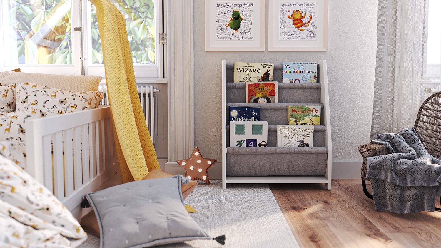 Kinder Bücherregal Lena weiß