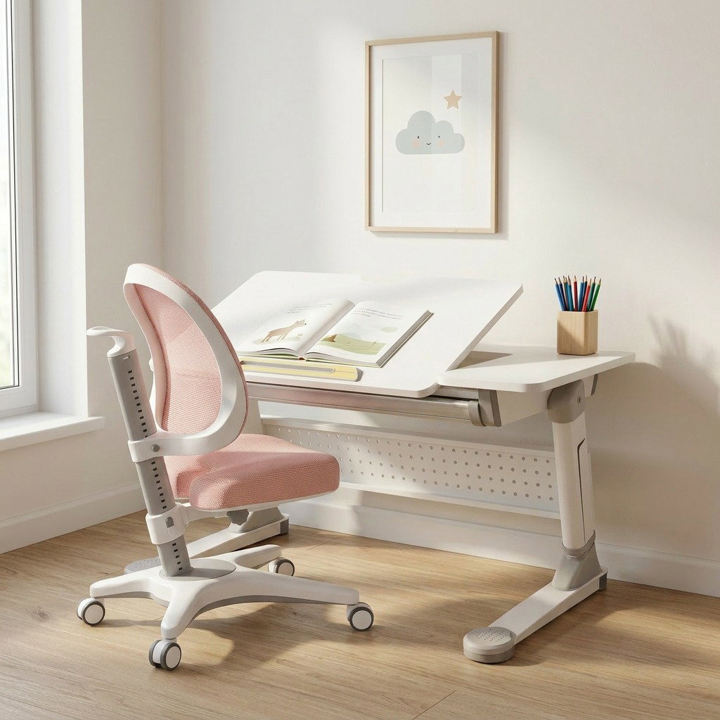 Schreibtischset: Luna mit Pluto, Weiß / Pink