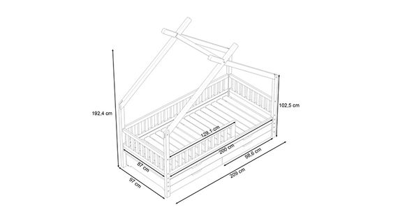 Hausbett Clara, weiß (inkl. Gästebett u. Bettkästen)