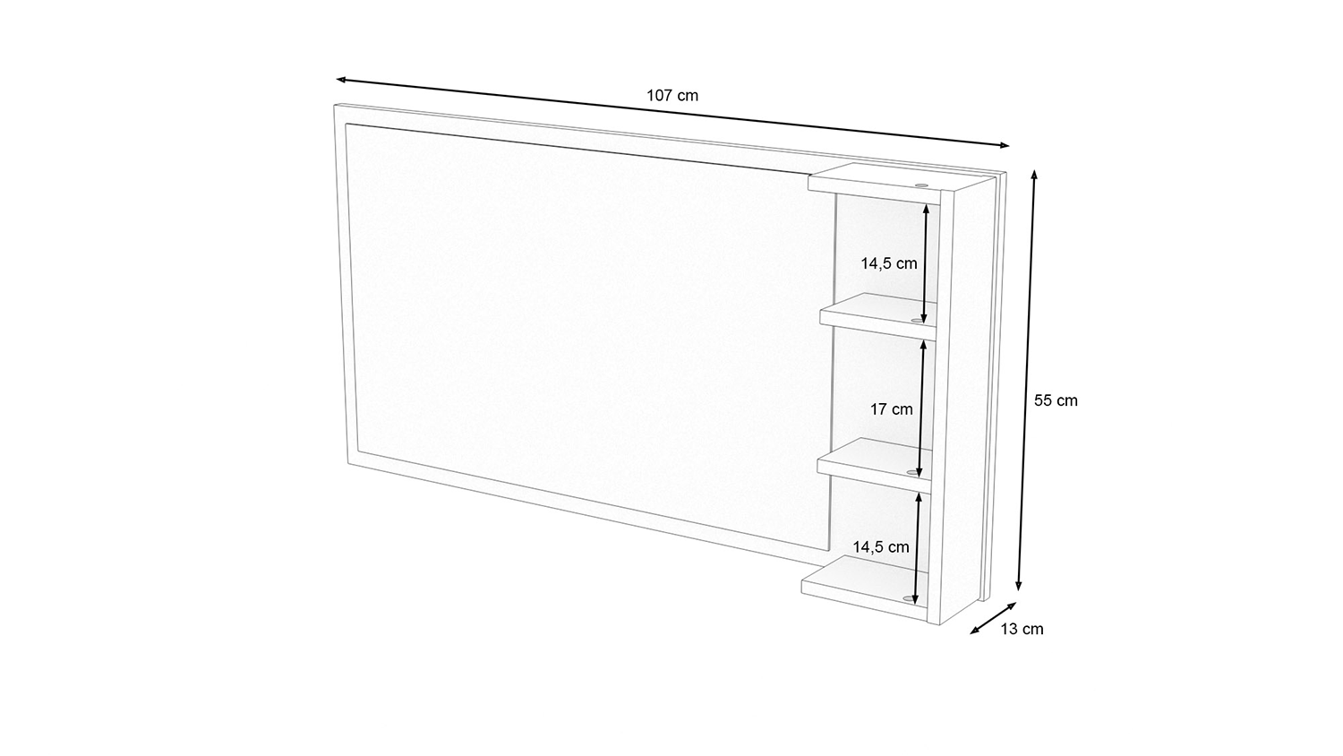 Spiegel Luca mit Ablageflächen