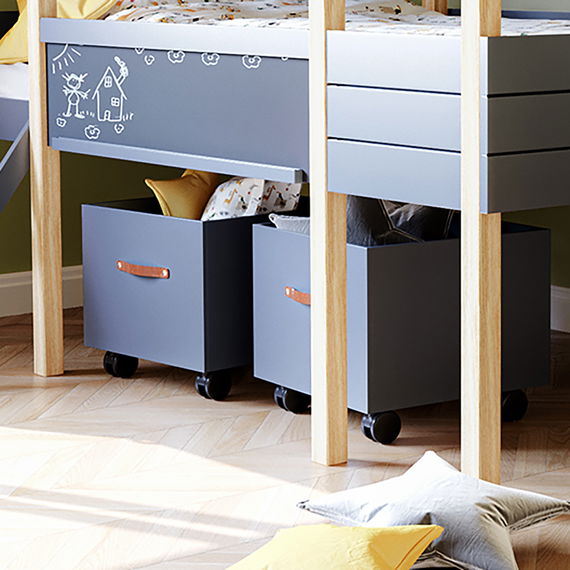 Kinderzimmer Set mit Schreibtisch 8-teilig Cory 90x200cm, Anthrazit