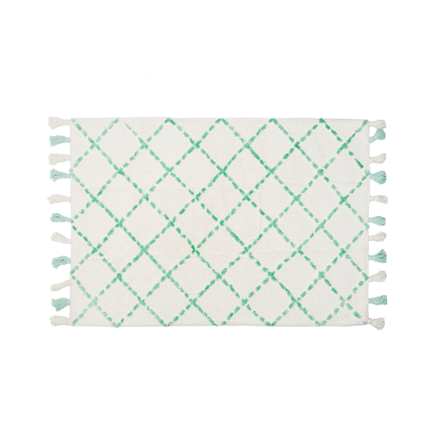 Teppich Karo weiß mint 120x160cm