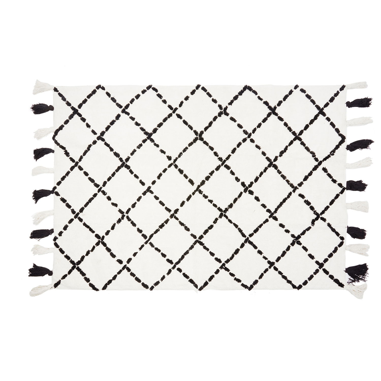 Teppich Karo weiß schwarz 120x160cm