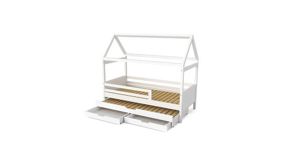 Hausbett Maya mit Gästebett und Bettkästen